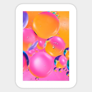 Colorful close up of oil drops in water Sticker